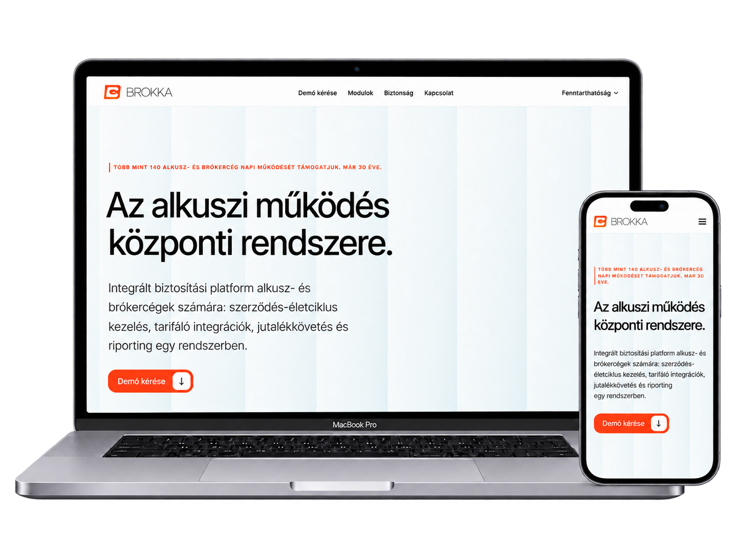 Brokka platform oldala laptopon és mobilon