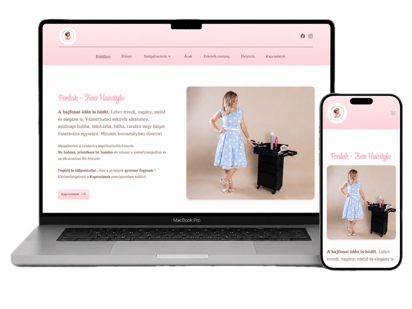 Fonlak webshopja laptopon és mobilon